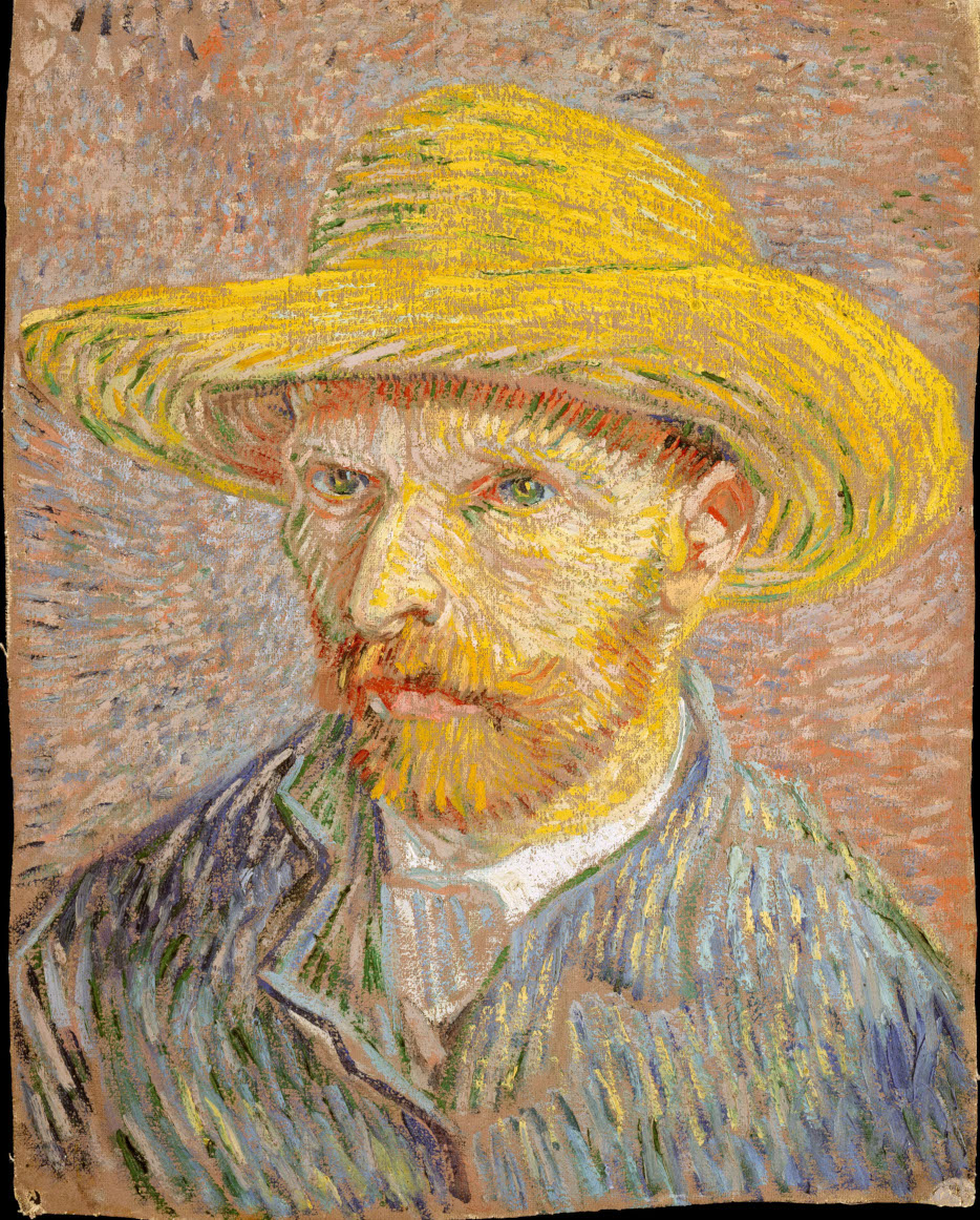 Vincent van Gogh Self-Portrait with a Straw Hat (obverse: The Potato Peeler) (1887)