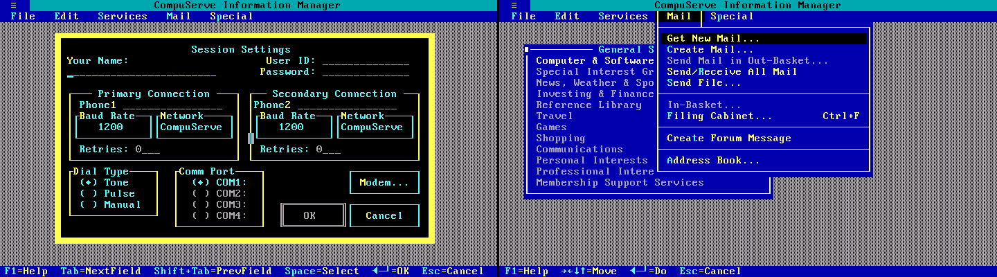 CompuServe Information Manager 1.0 screenshot