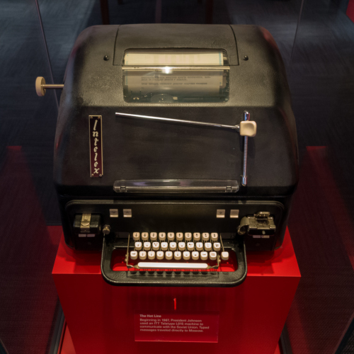 Moscow-Washington teletype hotline, 1967 at the LBJ Presidential Library.